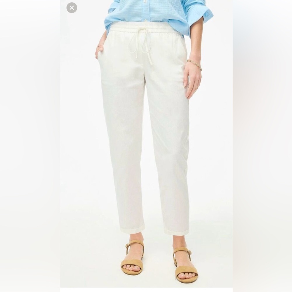 J. Crew Women's white linen pants